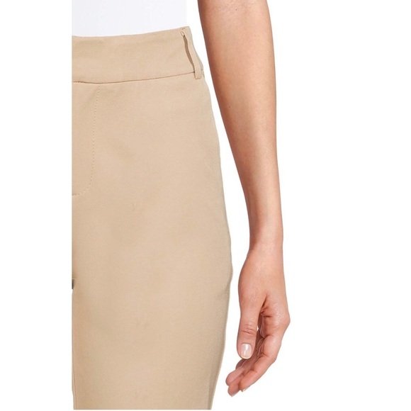 TIME and TRU Womens Cropped Pants Size 6 Beige Zipped Front Pockets New - Picture 5 of 13
